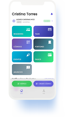 Pantallas de la app LockyPass